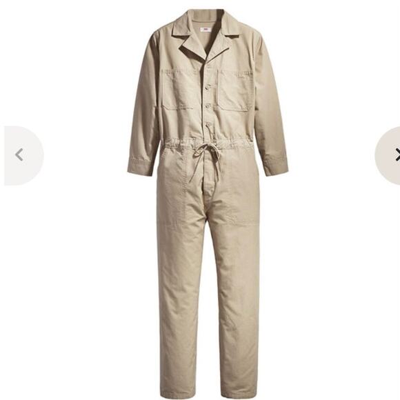 LEVI'S Premium Women's Utility Cotton Jumpsuit in Crisp Twill Nomad, Size Small - Picture 3 of 15